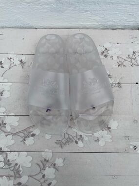 Coach Clear Logo Slide Sandals - Transparent